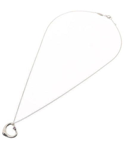 Tiffany & Co Open Heart Pink Sapphire Pendant New Necklace — view 2