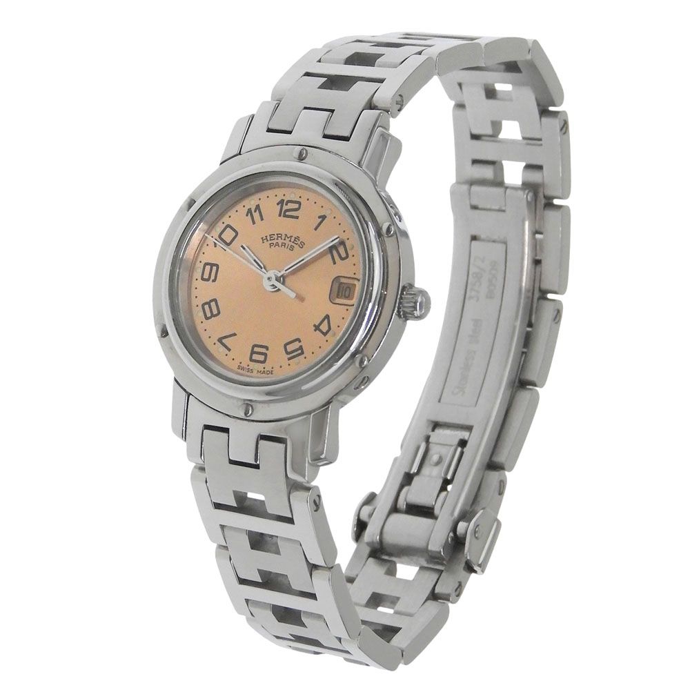 Hermes Clipper Stainless Steel Quartz Analog Display Bronze Dial Watch — view 2