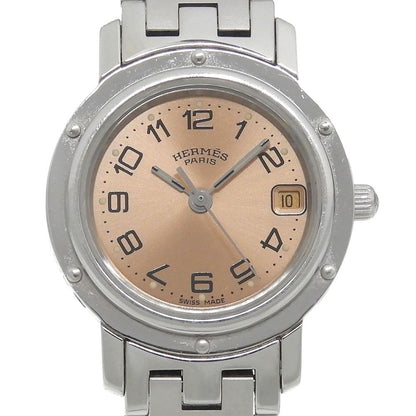 Hermes Clipper Stainless Steel Quartz Analog Display Bronze Dial Watch