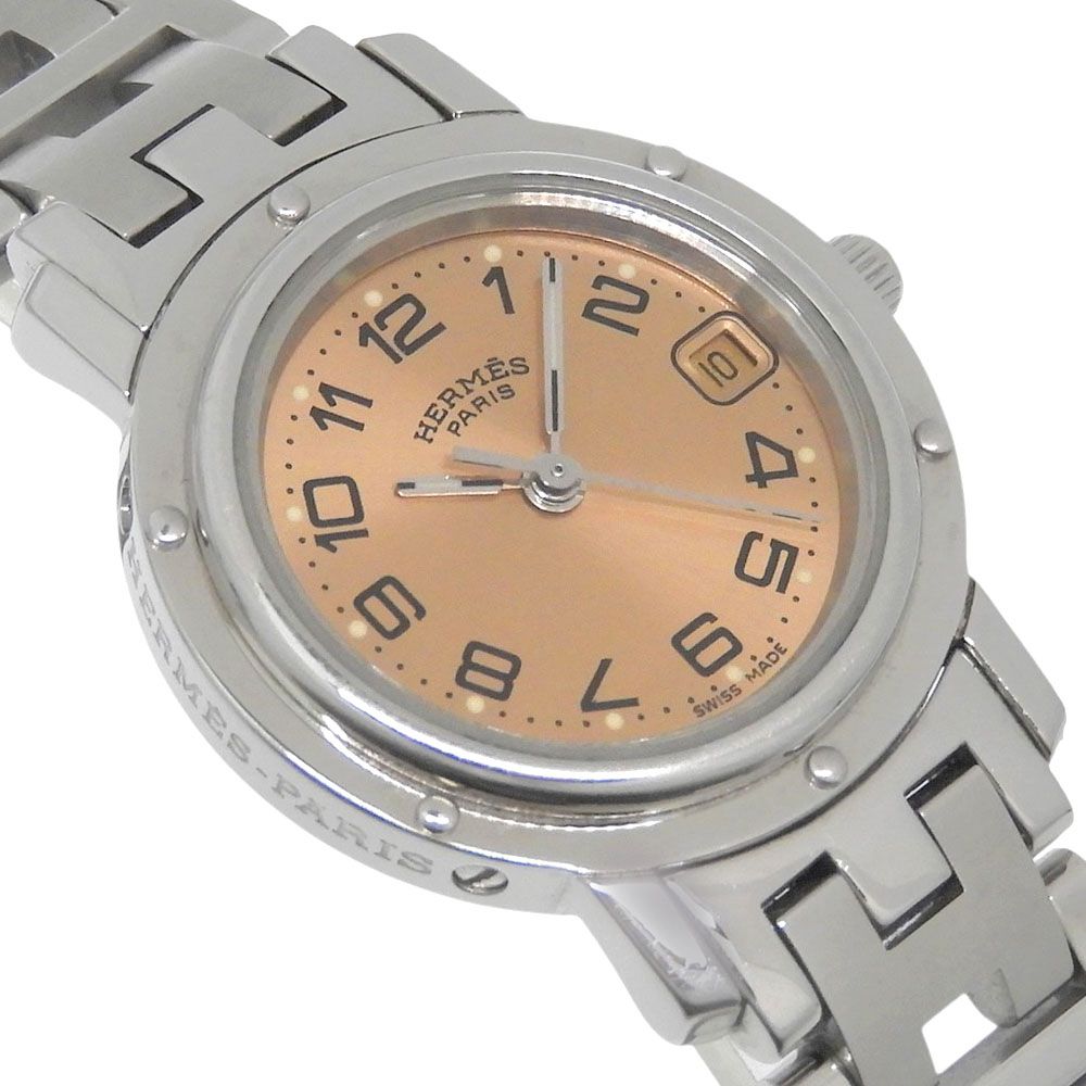 Hermes Clipper Stainless Steel Quartz Analog Display Bronze Dial Watch — view 3