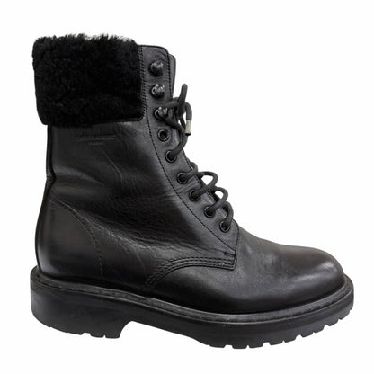 Saint Laurent Paris Ranger Boots Leather Fleece Military Black — view 6