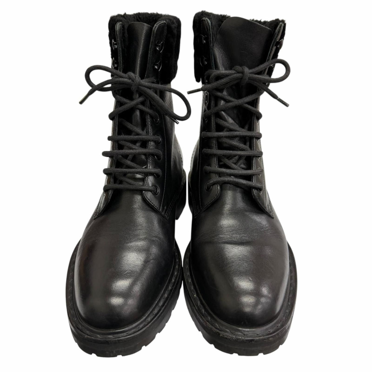 Saint Laurent Paris Ranger Boots Leather Fleece Military Black — view 2