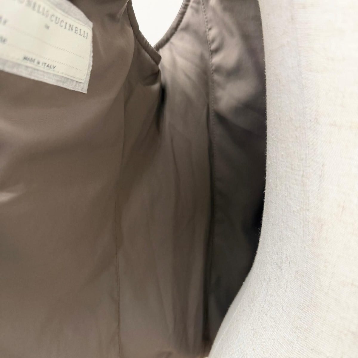 Brunello Cucinelli Lambskin Goose Feather Puffer Vest Navy Brown — view 5