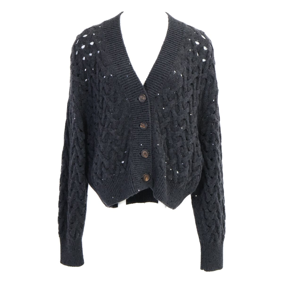 Brunello Cucinelli Cashmere Silk Sequin Knit Cardigan