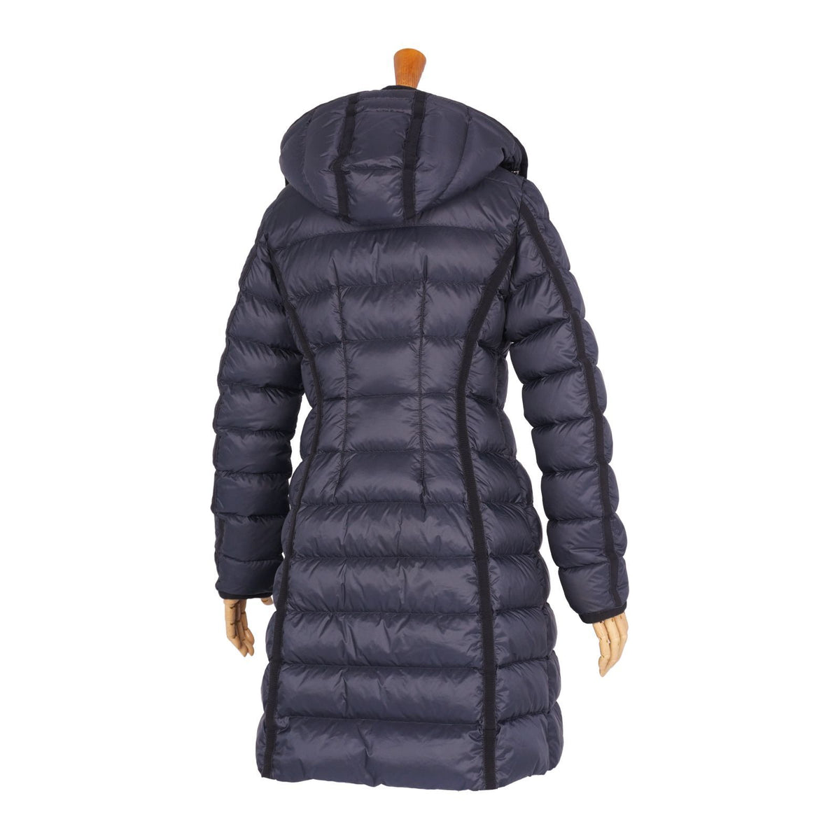 Moncler Coat Long Hermine Down Hooded Nylon Navy 1 — view 6