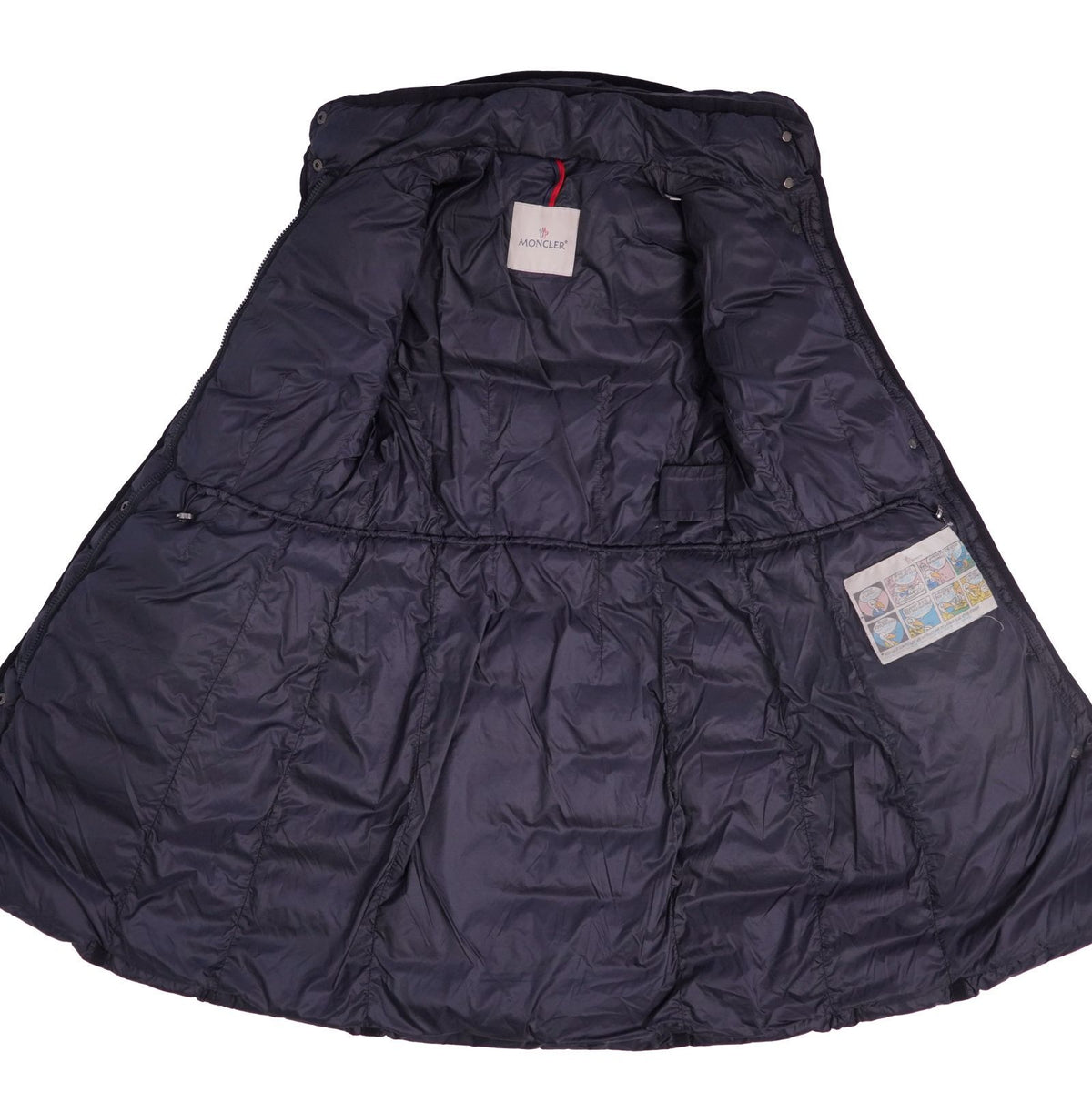 Moncler Coat Long Hermine Down Hooded Nylon Navy 1 — view 7