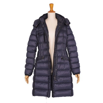 Moncler Coat Long Hermine Down Hooded Nylon Navy 1 — view 4