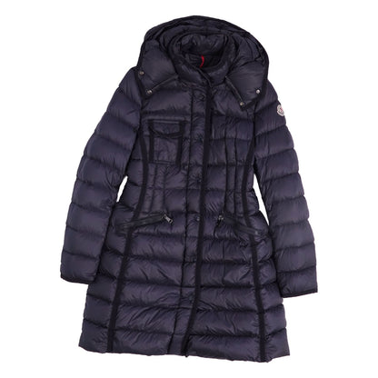 Moncler Coat Long Hermine Down Hooded Nylon Navy 1