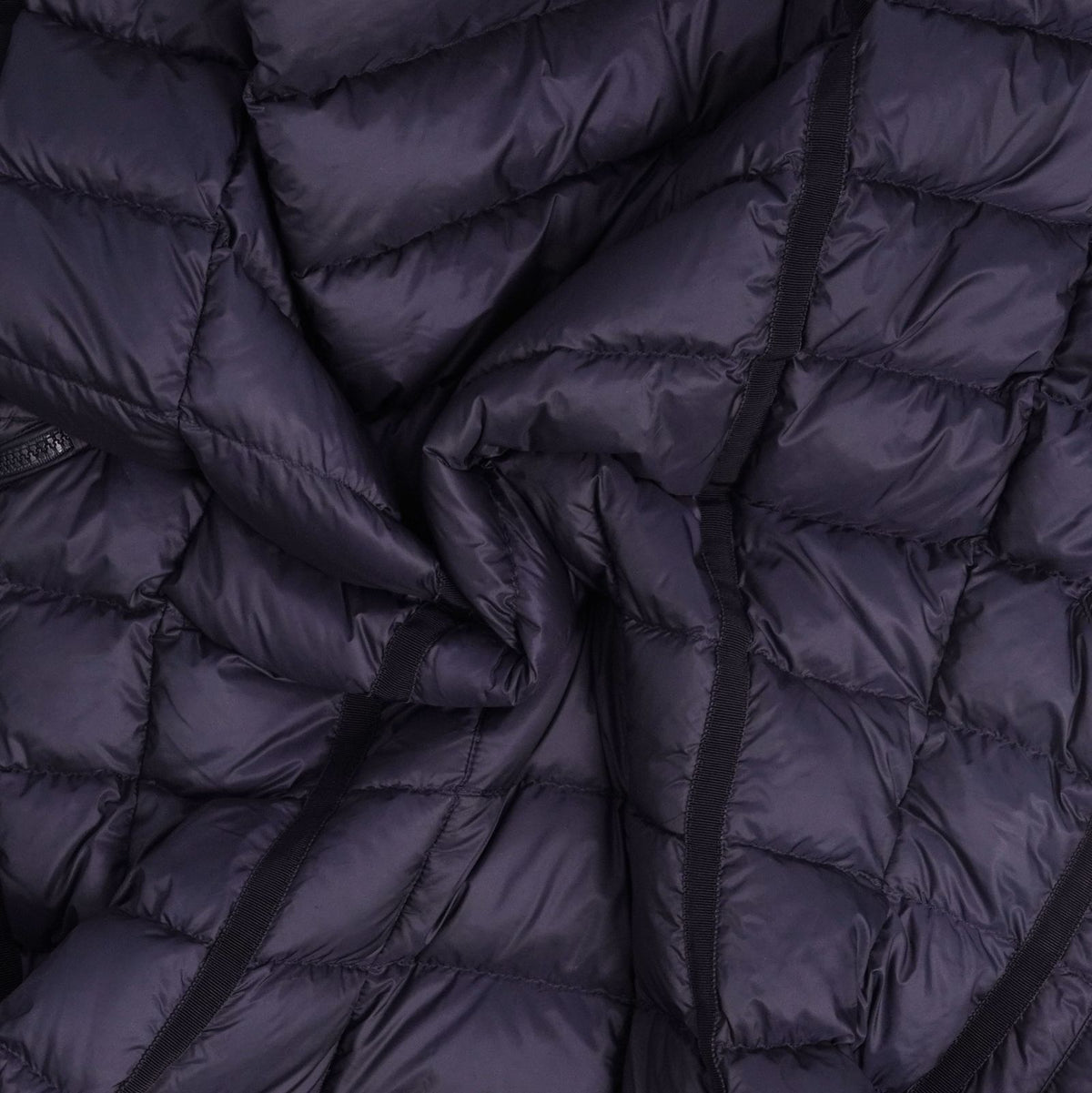 Moncler Coat Long Hermine Down Hooded Nylon Navy 1 — view 8