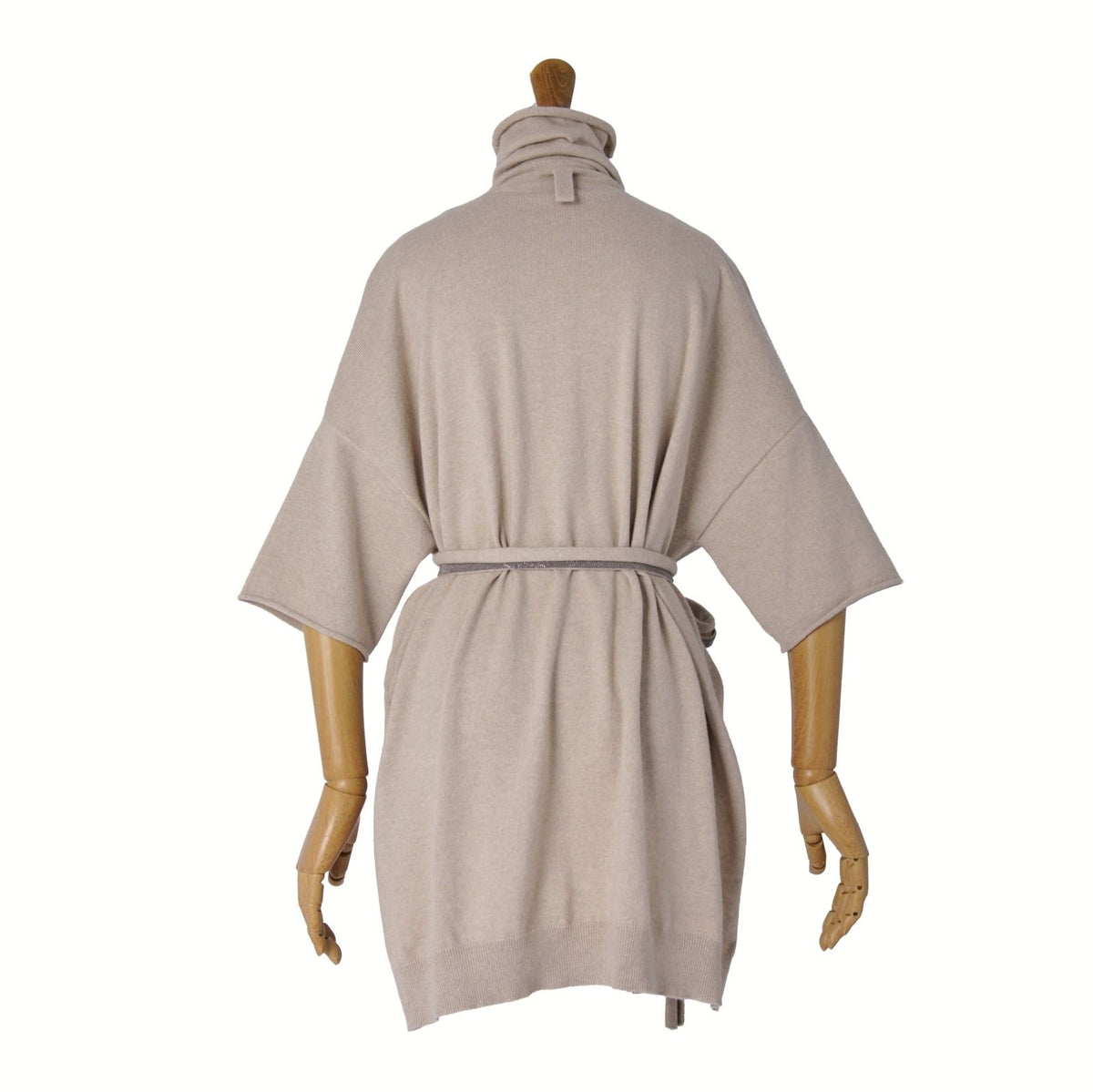 Brunello Cucinelli Knit Sweater Cashmere Turtleneck Monile Short Sleeve Top S — view 5