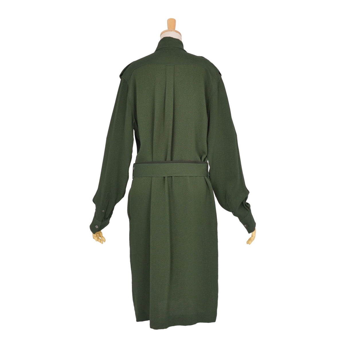 Hermes Dress Shirt Long Sleeve Top Silk Green 38 — view 5