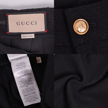 Gucci Pants Wide Tweed Wool Black 36 — view 5