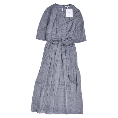 Dior Dress Long Sleeve Top Linen Gray US 4