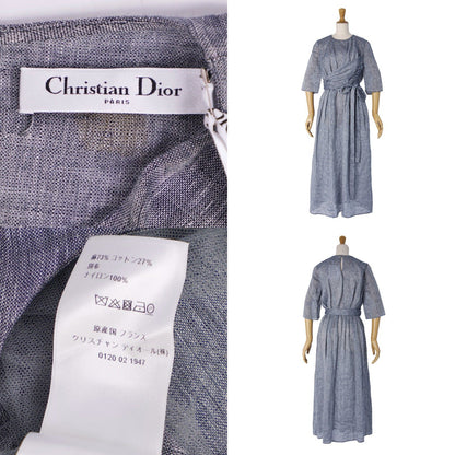 Dior Dress Long Sleeve Top Linen Gray US 4 — view 7