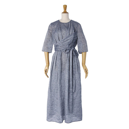 Dior Dress Long Sleeve Top Linen Gray US 4 — view 3