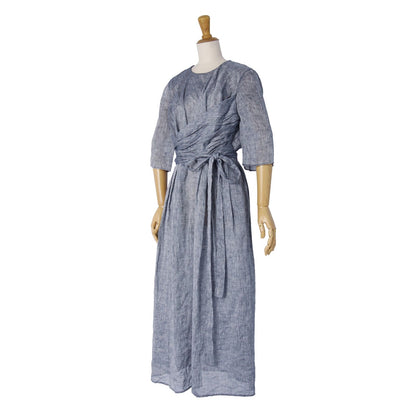 Dior Dress Long Sleeve Top Linen Gray US 4 — view 4