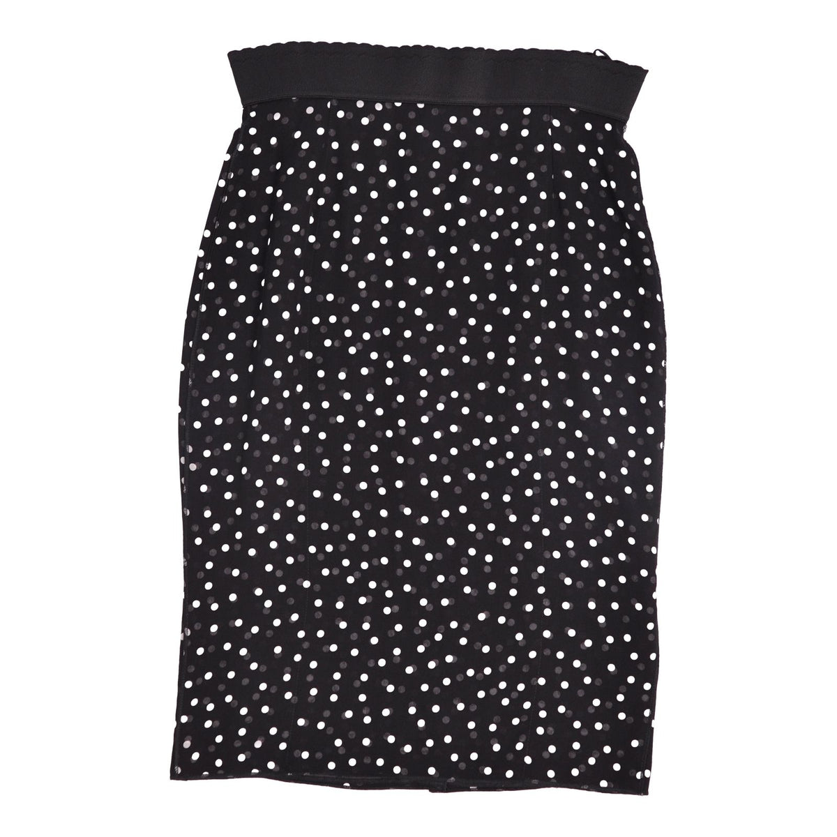 Dolce & Gabbana Skirt Dot Pattern Silk Black 40