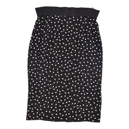 Dolce & Gabbana Skirt Dot Pattern Silk Black 40