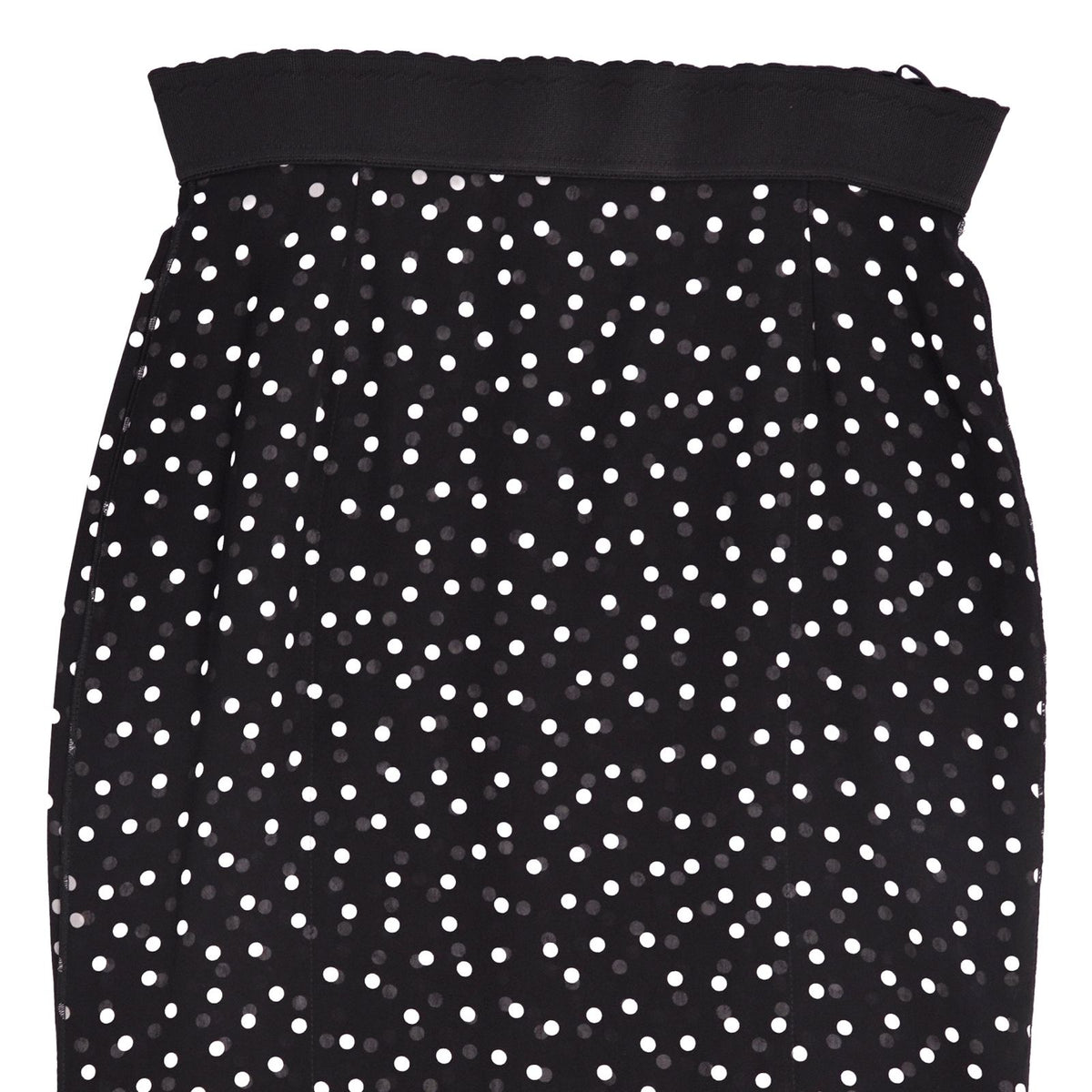 Dolce & Gabbana Skirt Dot Pattern Silk Black 40 — view 2