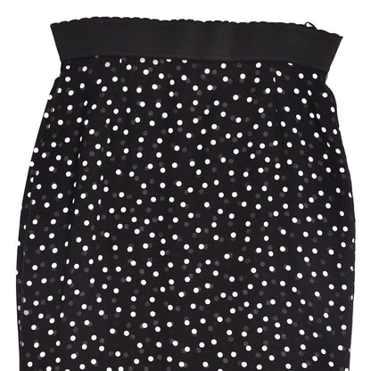 Dolce & Gabbana Skirt Dot Pattern Silk Black 40 — view 2