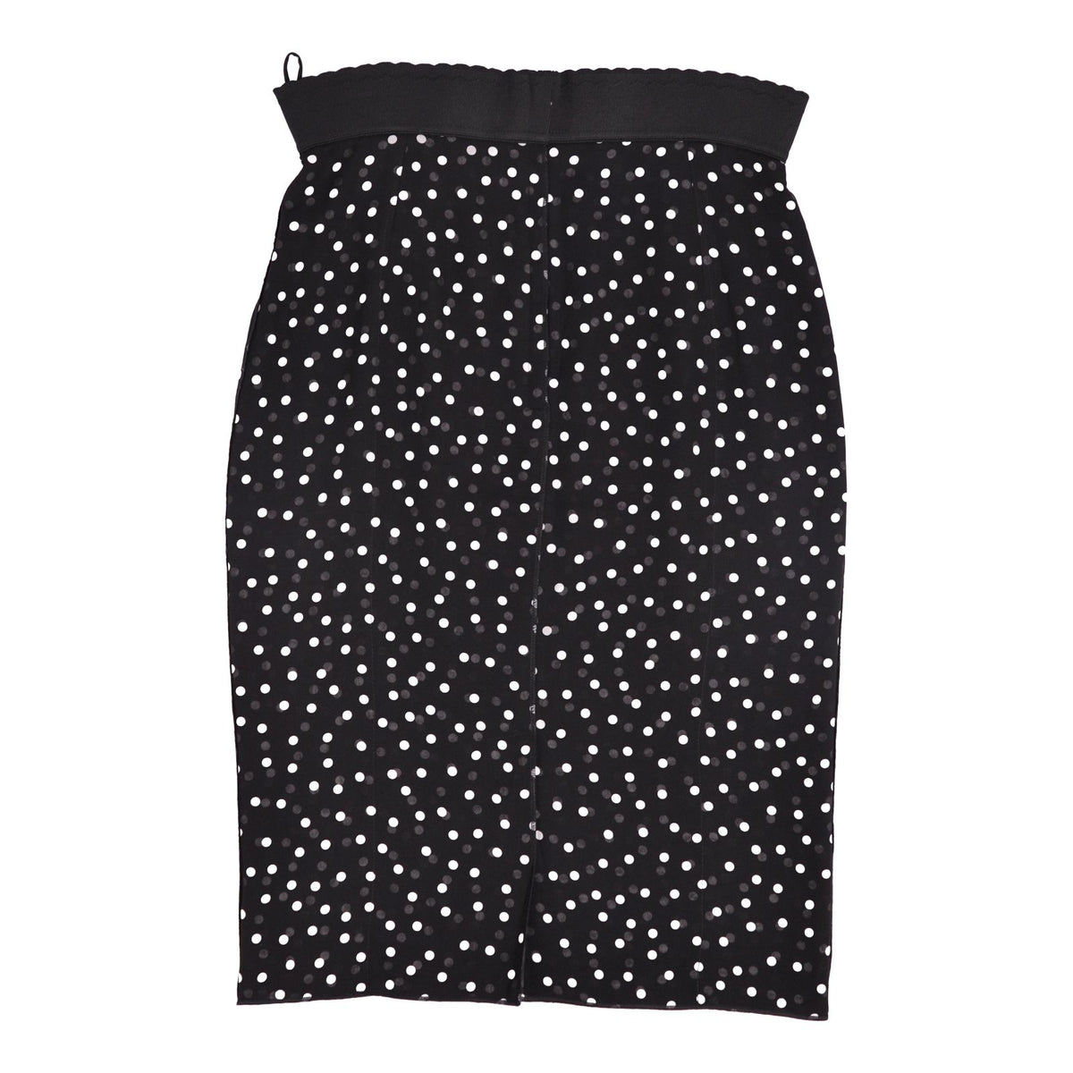 Dolce & Gabbana Skirt Dot Pattern Silk Black 40 — view 3