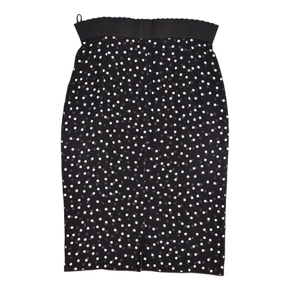 Dolce & Gabbana Skirt Dot Pattern Silk Black 40 — view 3