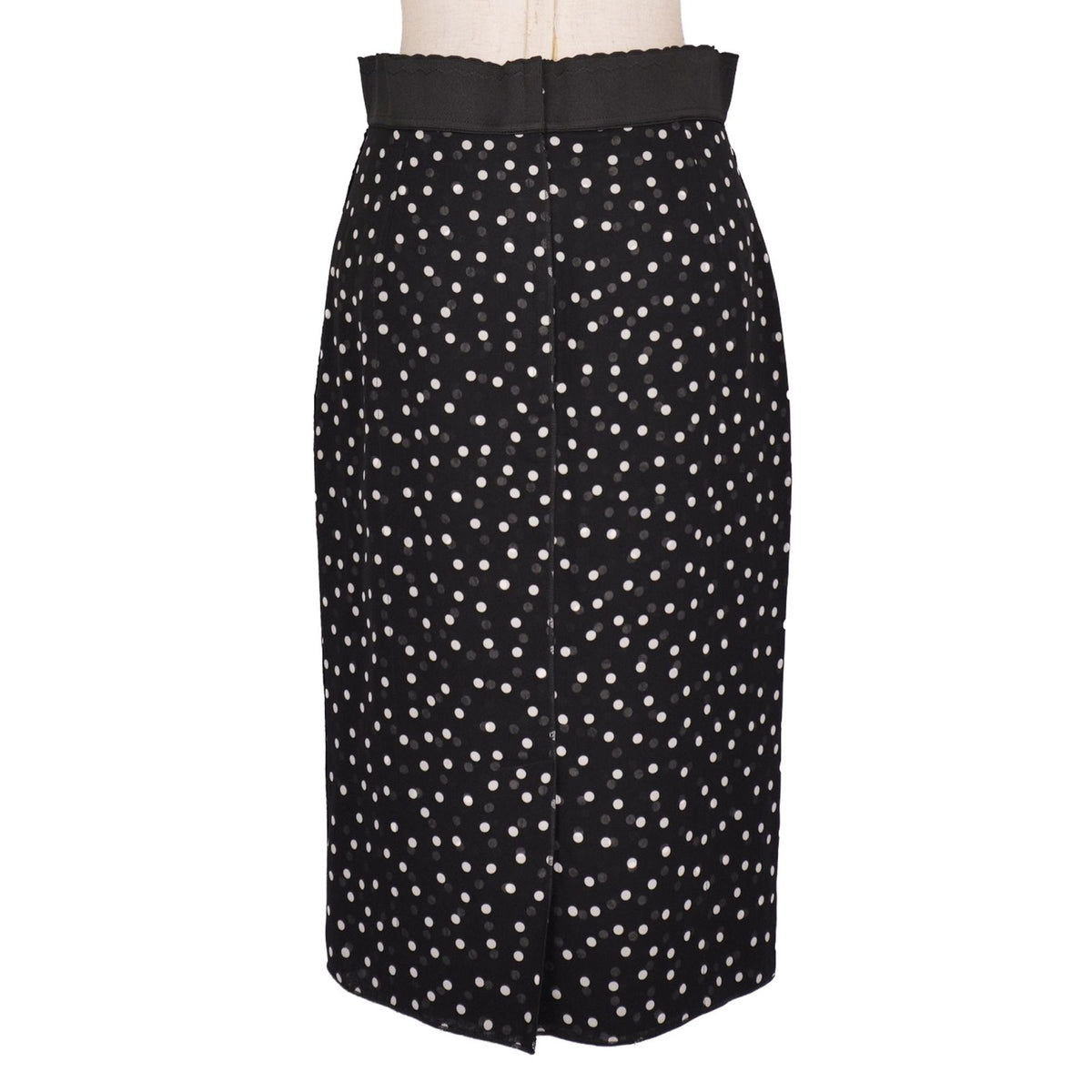 Dolce & Gabbana Skirt Dot Pattern Silk Black 40 — view 6