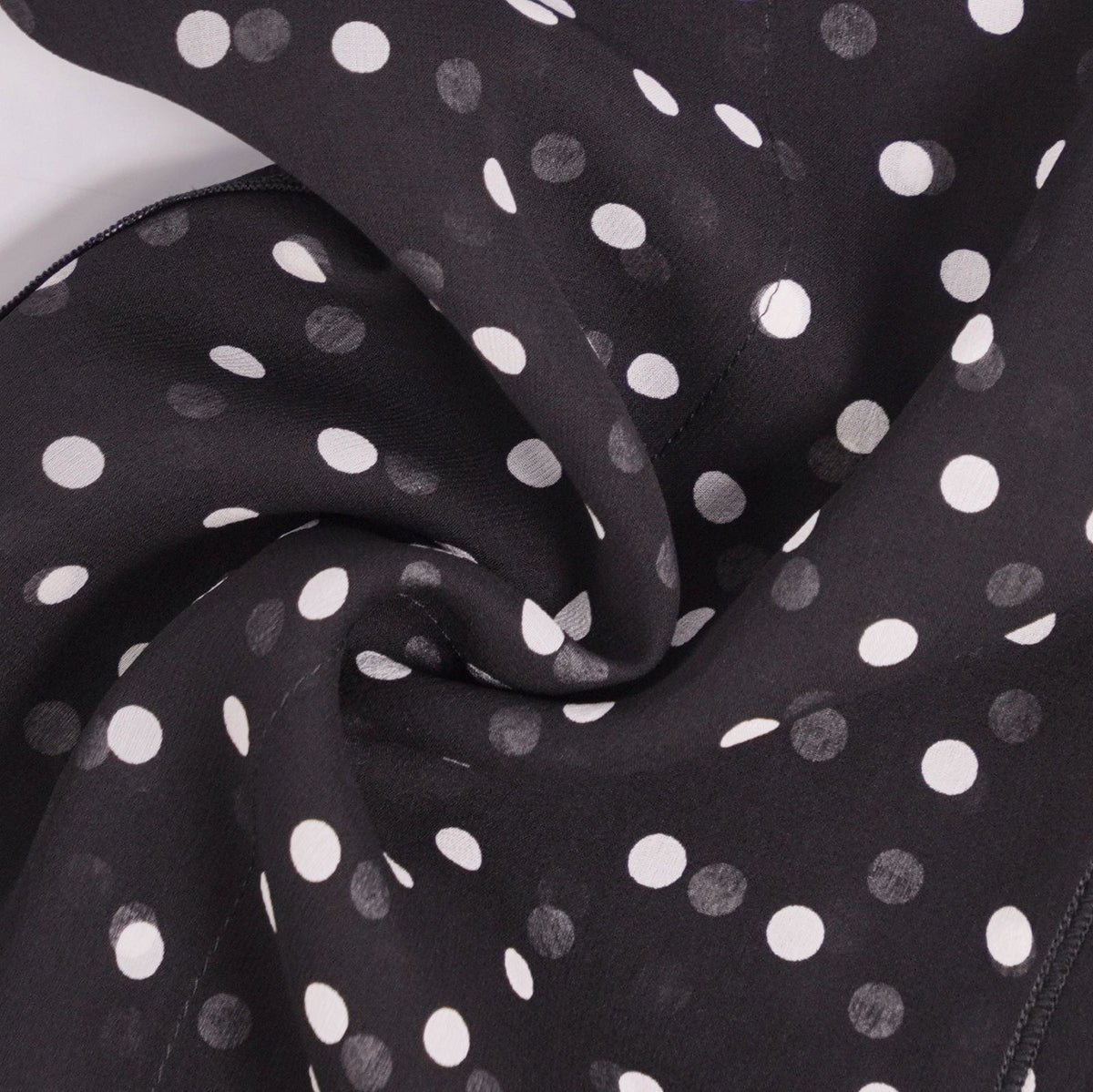 Dolce & Gabbana Skirt Dot Pattern Silk Black 40 — view 7