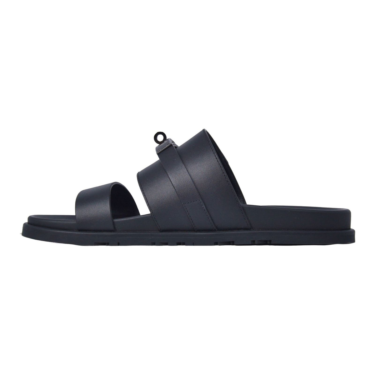 Hermes Sandals Jackson Kelly Shoes Leather Black — view 7