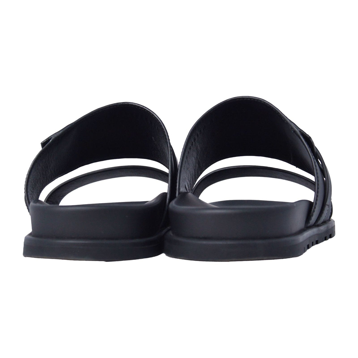Hermes Sandals Jackson Kelly Shoes Leather Black — view 5