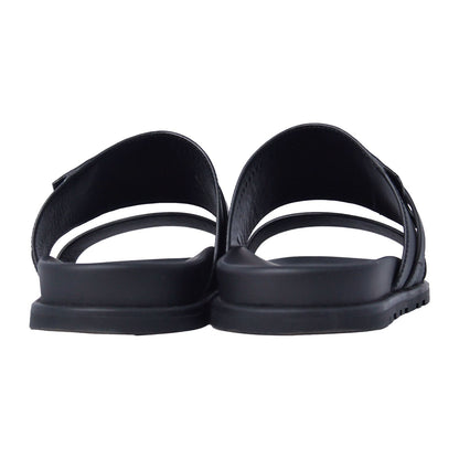 Hermes Sandals Jackson Kelly Shoes Leather Black — view 5