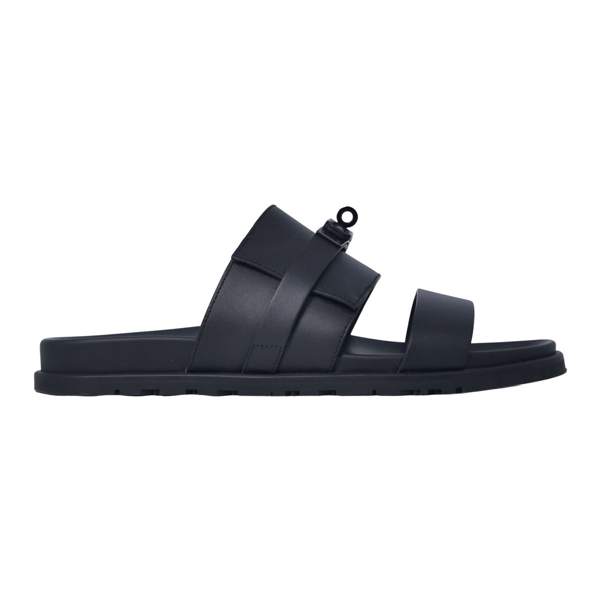 Hermes Sandals Jackson Kelly Shoes Leather Black — view 6