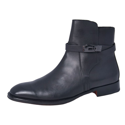 Hermes Boots Fortune Kelly Shoes Leather Black