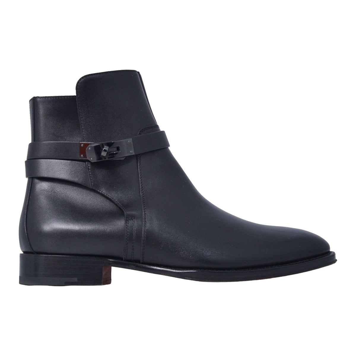 Hermes Boots Fortune Kelly Shoes Leather Black — view 6