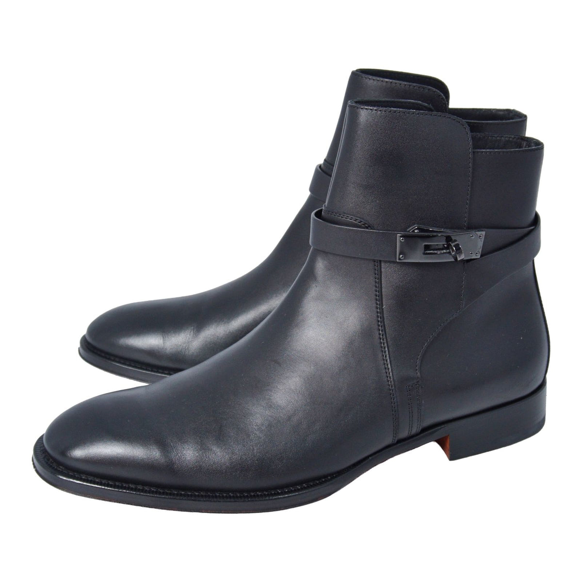 Hermes Boots Fortune Kelly Shoes Leather Black — view 2