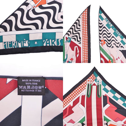 Hermes Scarf Triangle Jean All Over Print Steeple Chase Silk Multicolor — view 7