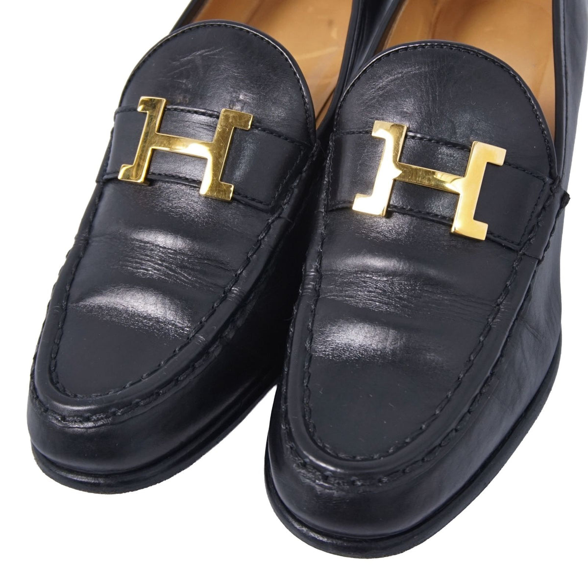 Hermes Loafers Moccasins Constance H Logo Shoes — view 3