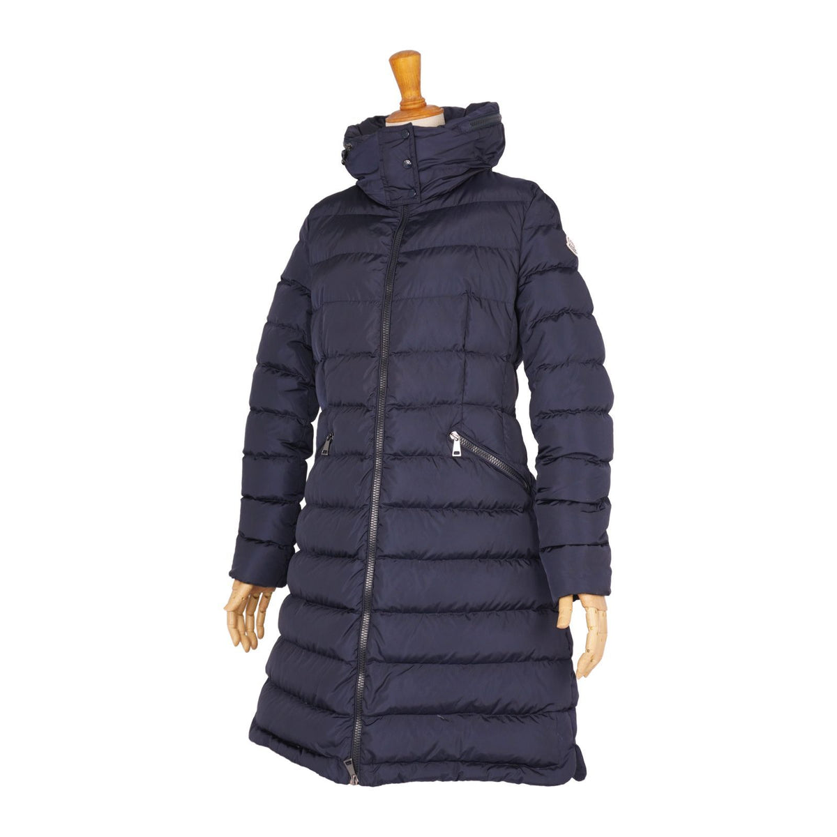 Moncler Coat Flammette Down Hooded Nylon Navy 1 — view 5