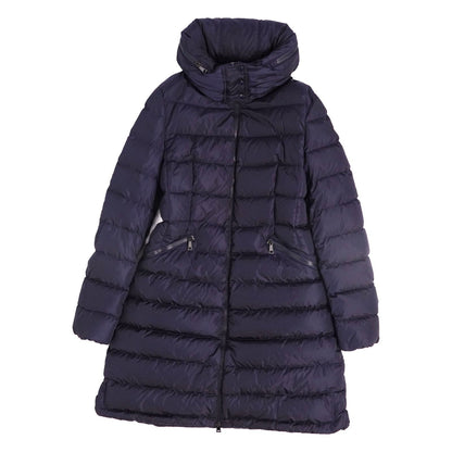 Moncler Coat Flammette Down Hooded Nylon Navy 1