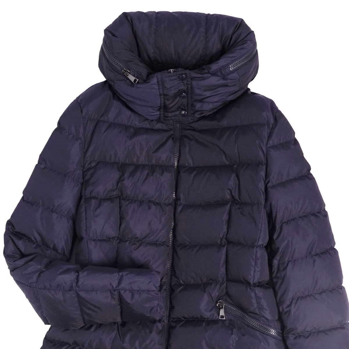 Moncler Coat Flammette Down Hooded Nylon Navy 1 — view 2
