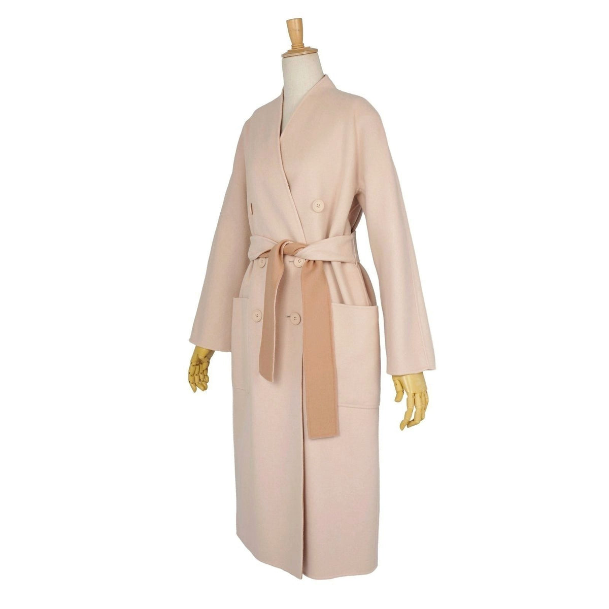 Max Mara Studio Coat Long Cucito Mano Double Breasted Wool Cashmere Face — view 5