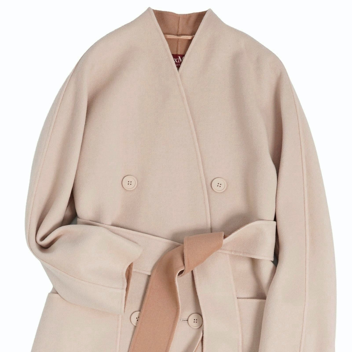 Max Mara Studio Coat Long Cucito Mano Double Breasted Wool Cashmere Face — view 2