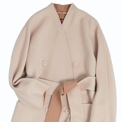 Max Mara Studio Coat Long Cucito Mano Double Breasted Wool Cashmere Face — view 2
