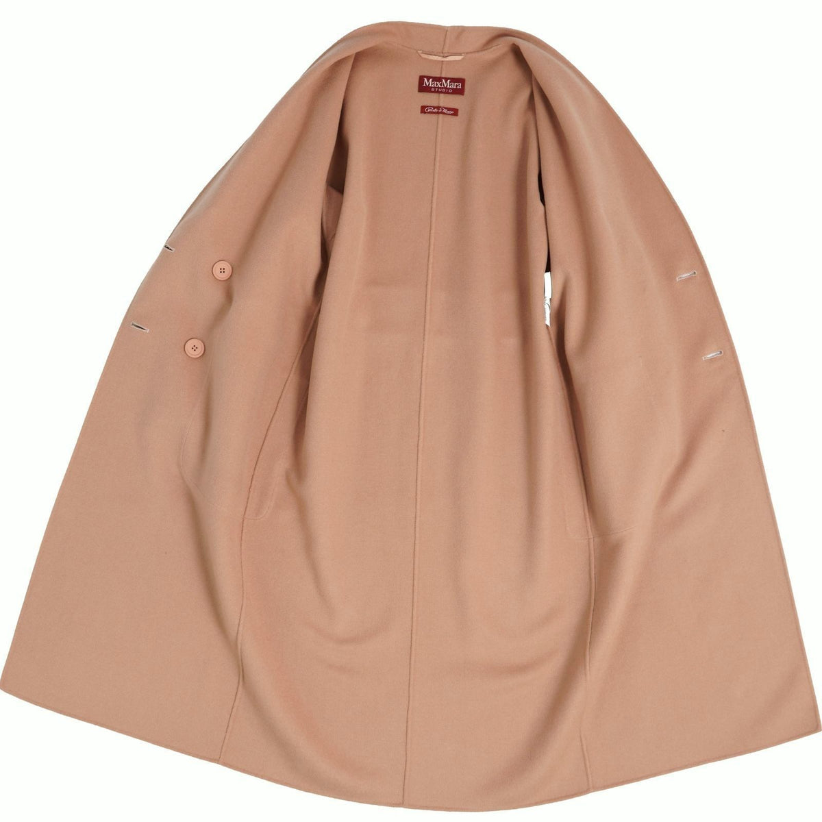 Max Mara Studio Coat Long Cucito Mano Double Breasted Wool Cashmere Face — view 7