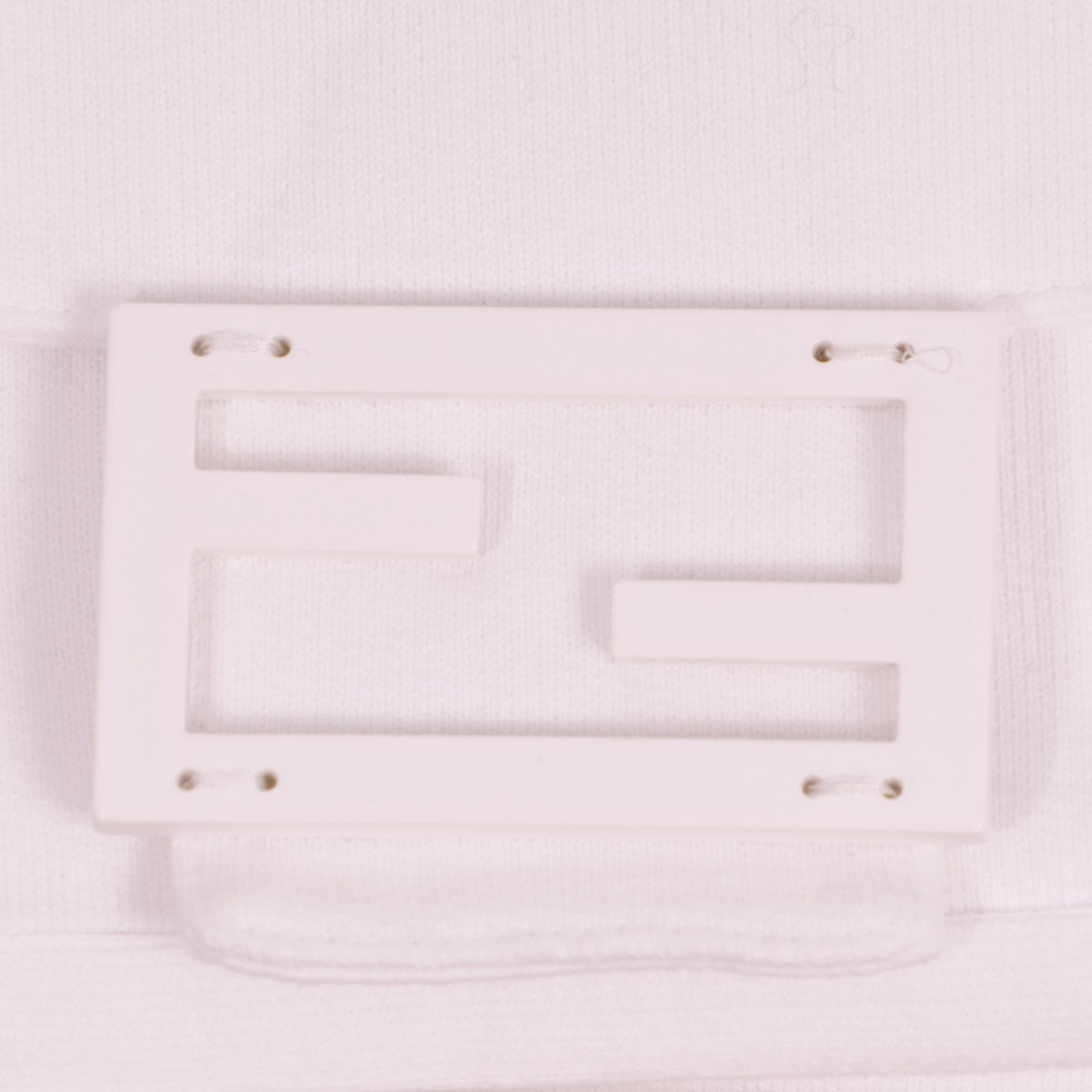 Fendi Hoodie Pocket Logo Distressed Long Sleeve Top Cotton White XS — view 5