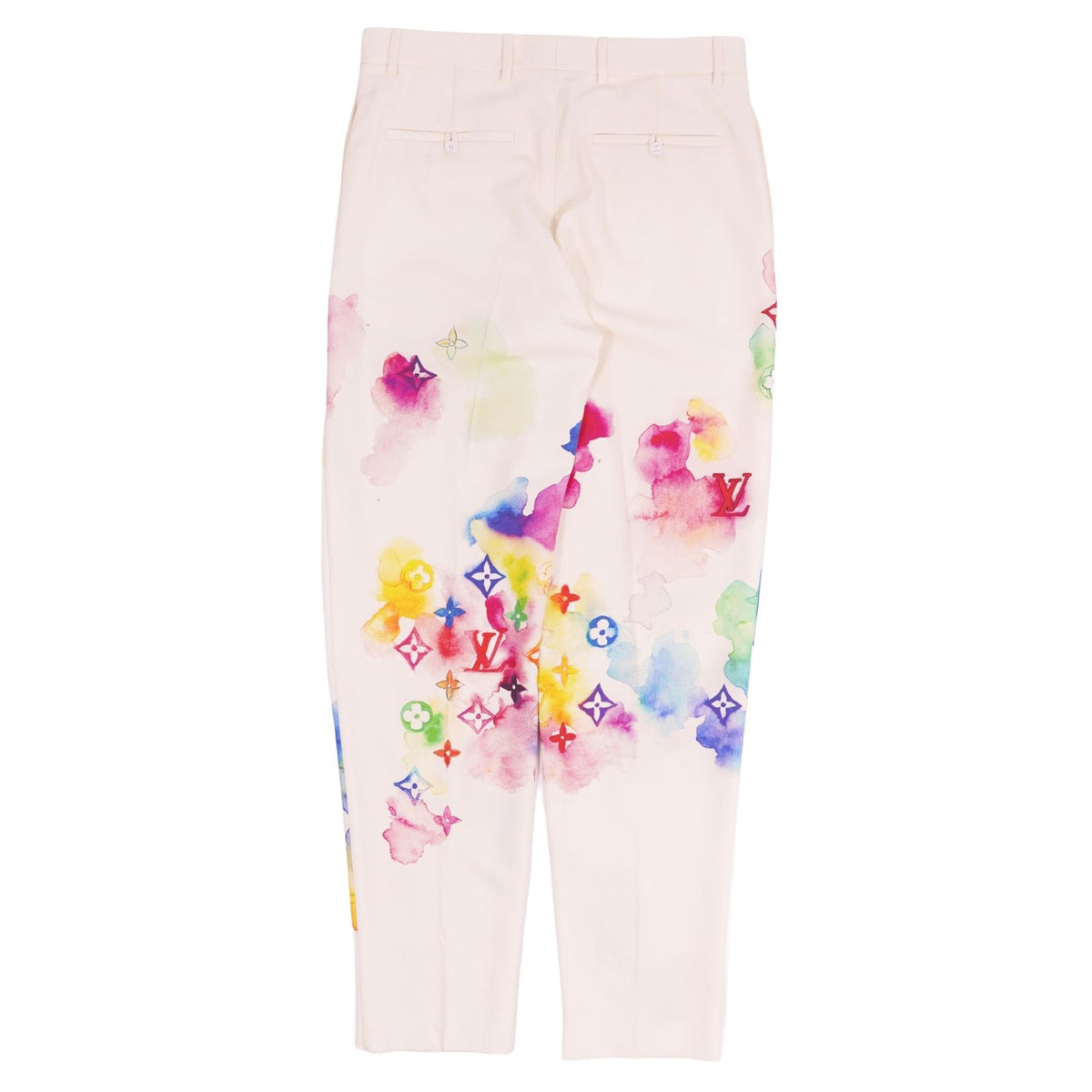 Louis Vuitton Virgil Era Pants Trousers Tailored Monogram Wool Multicolor 44 — view 4