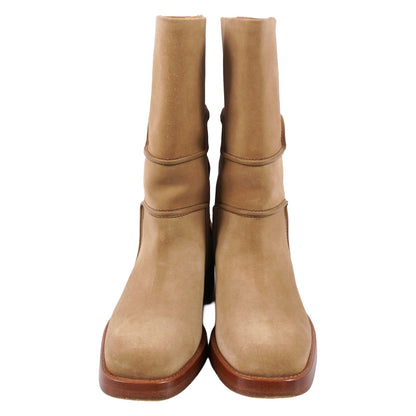 Hermes Boots Short H Logo Shoes Suede Beige — view 4