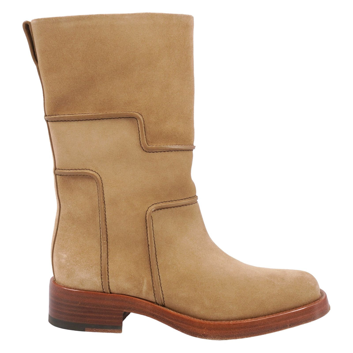 Hermes Boots Short H Logo Shoes Suede Beige — view 6