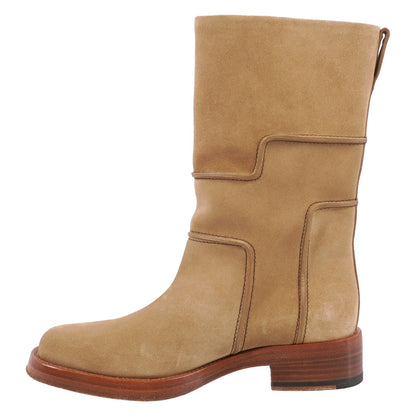 Hermes Boots Short H Logo Shoes Suede Beige — view 7