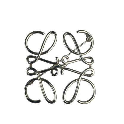Loewe Brooch Anagram Silver Metal